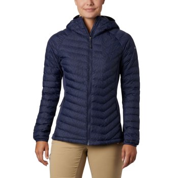 Columbia Powder Pass Hooded, Chamarras Azul Marino Para Mujer | 471592-JPM